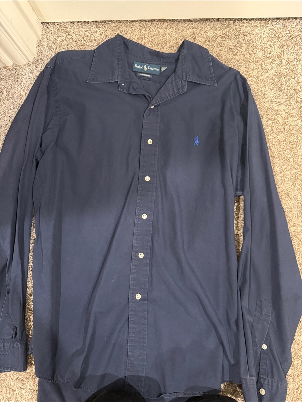 Ralph Lauren Men’s Button-Down Shirt — Navy with Blue Pony